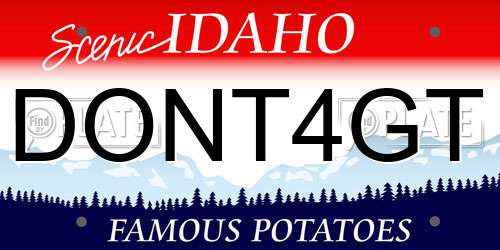 DONT4GT Idaho License Plate