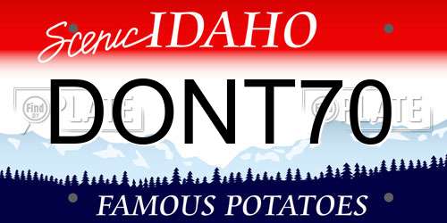 DONT70 Idaho License Plate