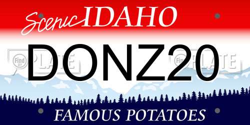 DONZ20 Idaho License Plate
