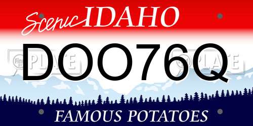 DOO76Q Idaho License Plate