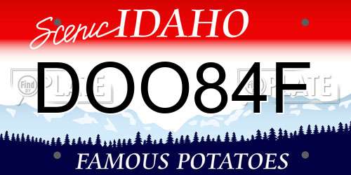 DOO84F Idaho License Plate
