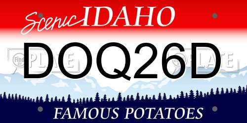 DOQ26D Idaho License Plate