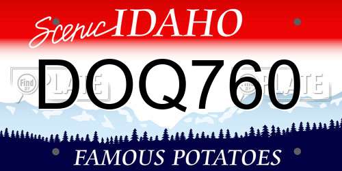 DOQ760 Idaho License Plate