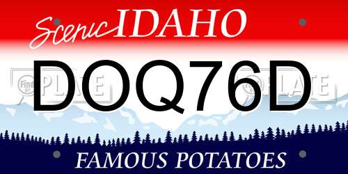 DOQ76D Idaho License Plate
