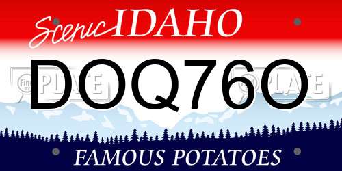 DOQ76O Idaho License Plate