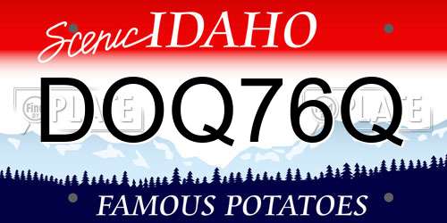 DOQ76Q Idaho License Plate