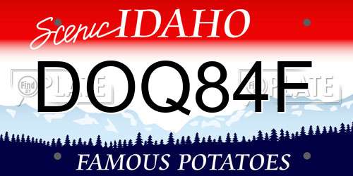 DOQ84F Idaho License Plate