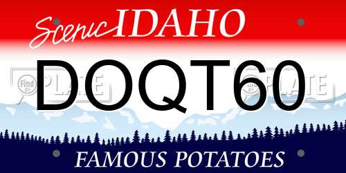 DOQT60 Idaho License Plate