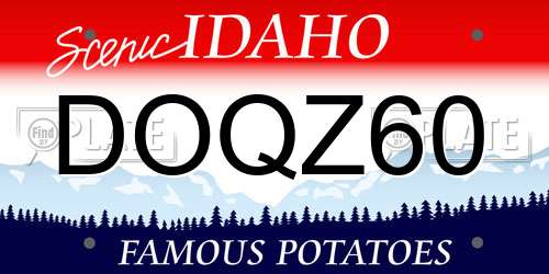 DOQZ60 Idaho License Plate