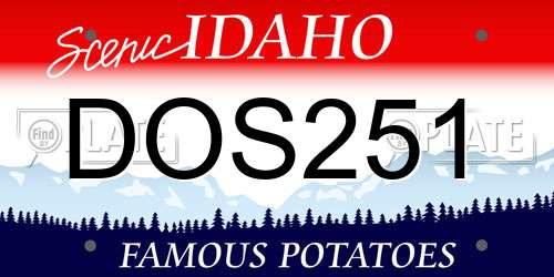DOS251 Idaho License Plate