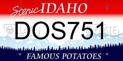 DOS751 Idaho License Plate