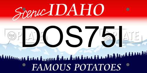 DOS75I Idaho License Plate
