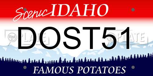 DOST51 Idaho License Plate