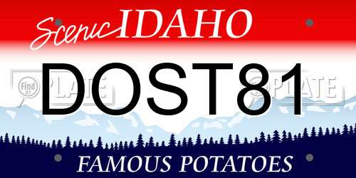 DOST81 Idaho License Plate