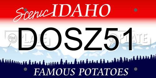 DOSZ51 Idaho License Plate