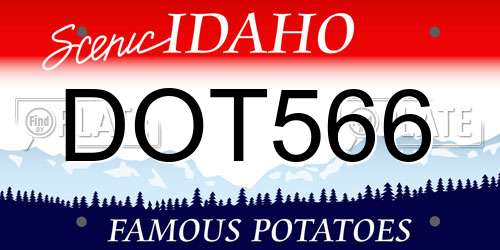 DOT566 Idaho License Plate