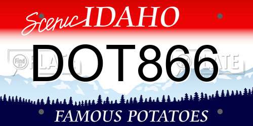 DOT866 Idaho License Plate