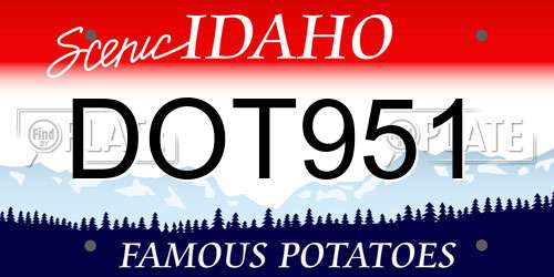 DOT951 Idaho License Plate