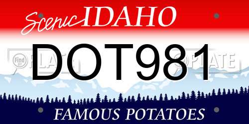DOT981 Idaho License Plate