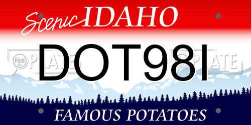 DOT98I Idaho License Plate