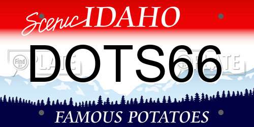 DOTS66 Idaho License Plate