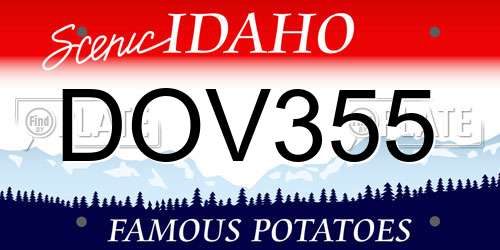 DOV355 Idaho License Plate