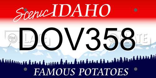 DOV358 Idaho License Plate