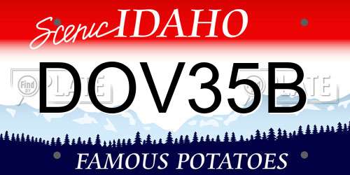 DOV35B Idaho License Plate