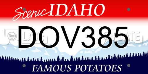 DOV385 Idaho License Plate