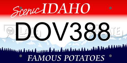 DOV388 Idaho License Plate