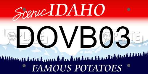 DOVB03 Idaho License Plate