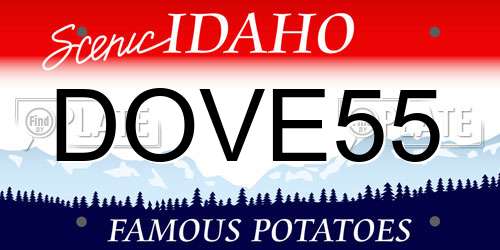 DOVE55 Idaho License Plate