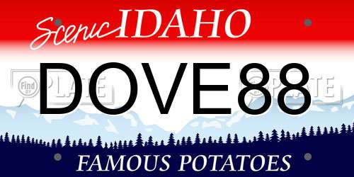 DOVE88 Idaho License Plate