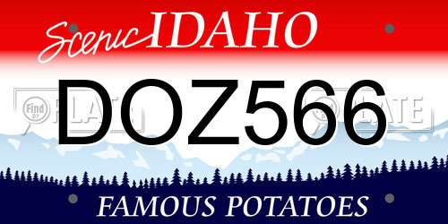 DOZ566 Idaho License Plate