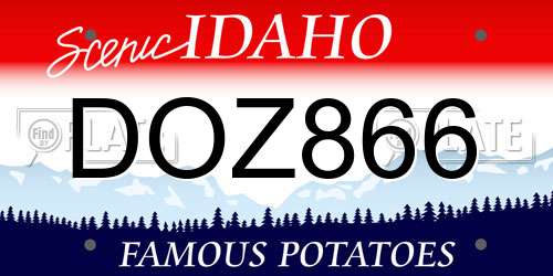 DOZ866 Idaho License Plate