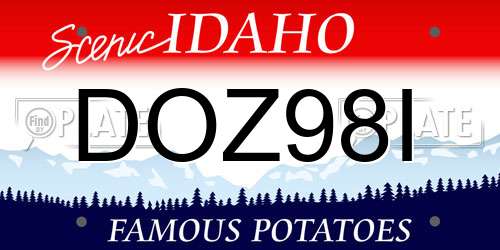 DOZ98I Idaho License Plate