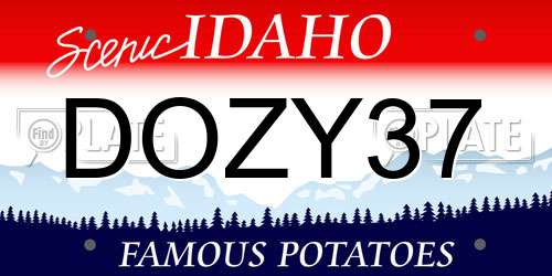 DOZY37 Idaho License Plate