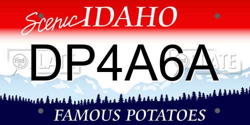 DP4A6A Idaho License Plate