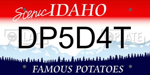 DP5D4T Idaho License Plate