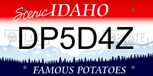 DP5D4Z Idaho License Plate