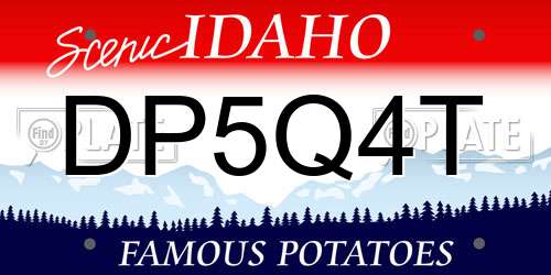 DP5Q4T Idaho License Plate