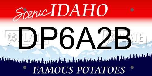 DP6A2B Idaho License Plate