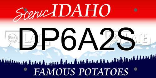 DP6A2S Idaho License Plate