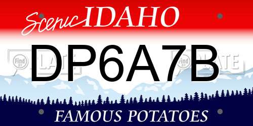 DP6A7B Idaho License Plate