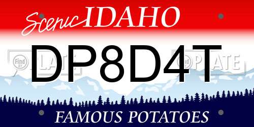 DP8D4T Idaho License Plate