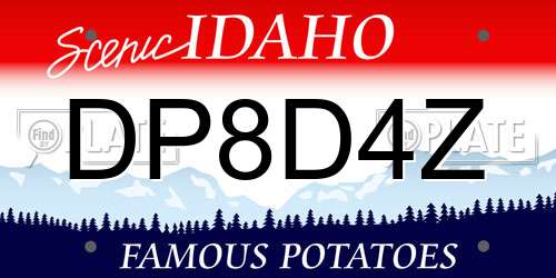 DP8D4Z Idaho License Plate