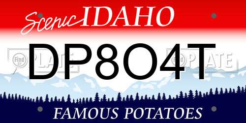 DP8O4T Idaho License Plate