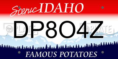 DP8O4Z Idaho License Plate