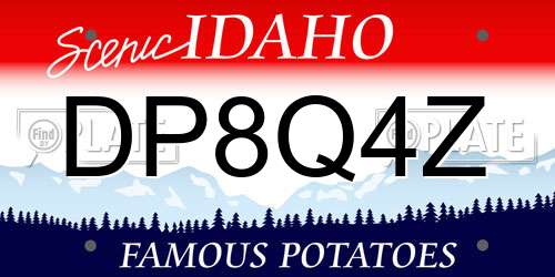 DP8Q4Z Idaho License Plate