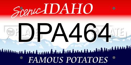 DPA464 Idaho License Plate